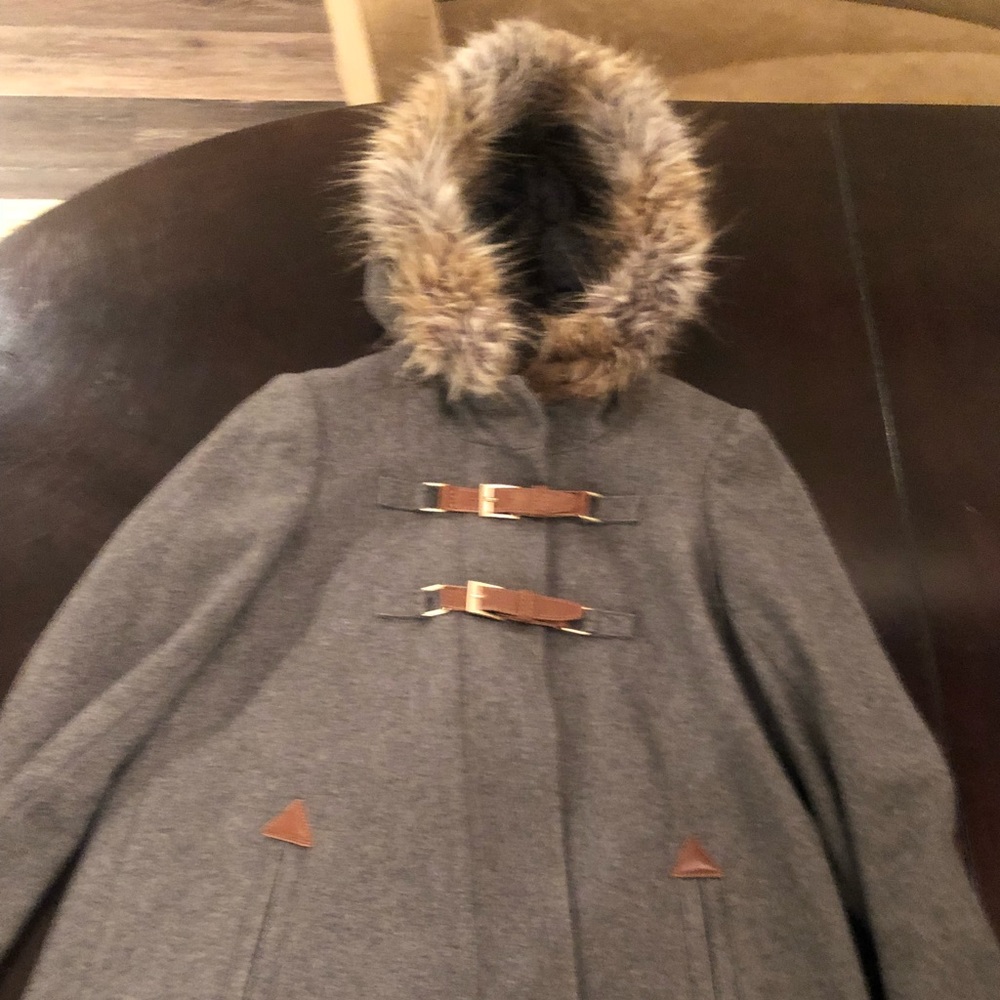 Anthropologie grey wool coat.